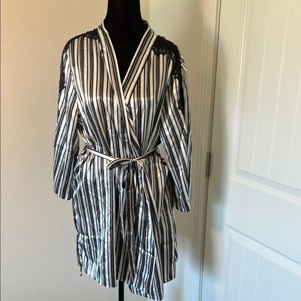 Frederick's of Hollywood Black and White Striped Garment